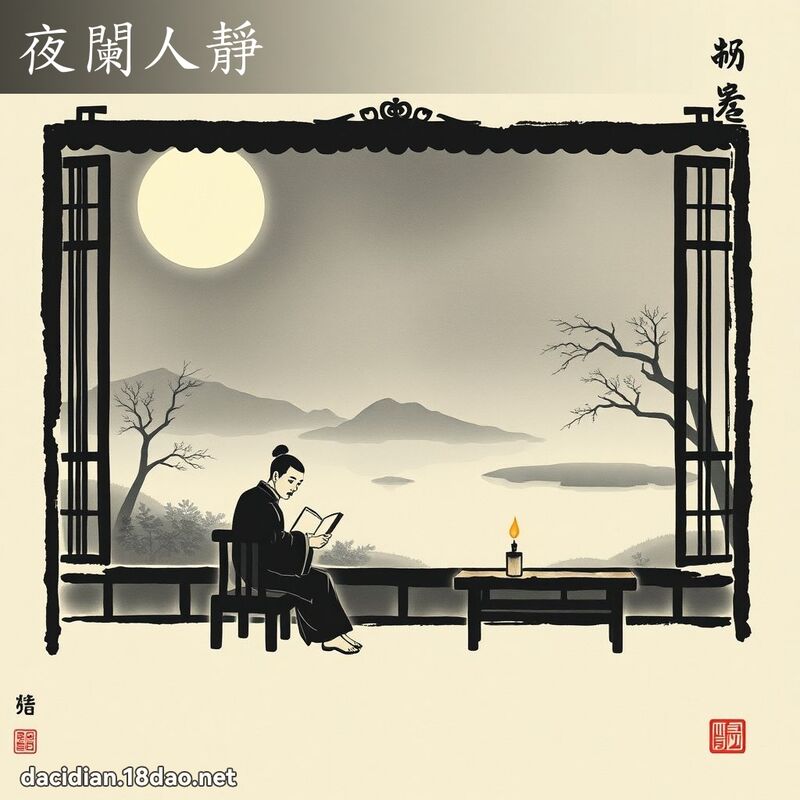 夜闌人靜 - 中華成語配圖