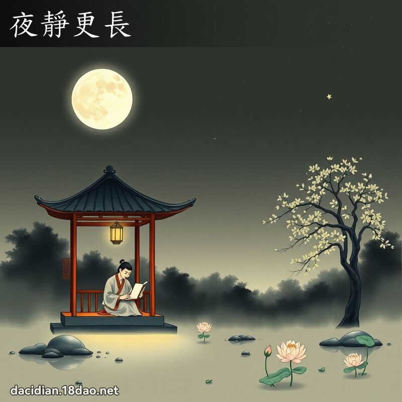 夜靜更長 - 中華成語配圖