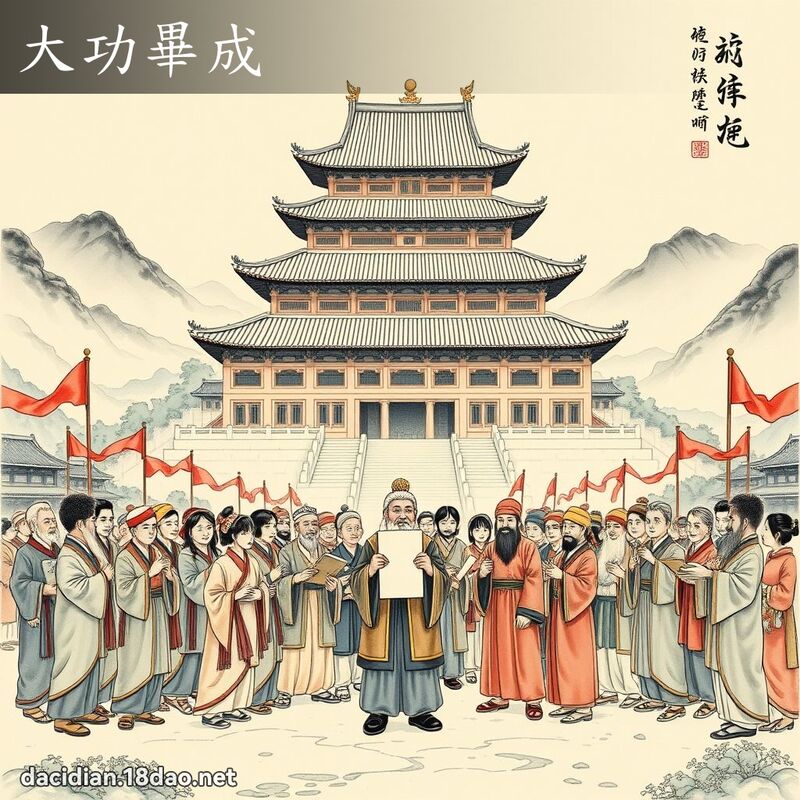 大功畢成 - 中華成語配圖