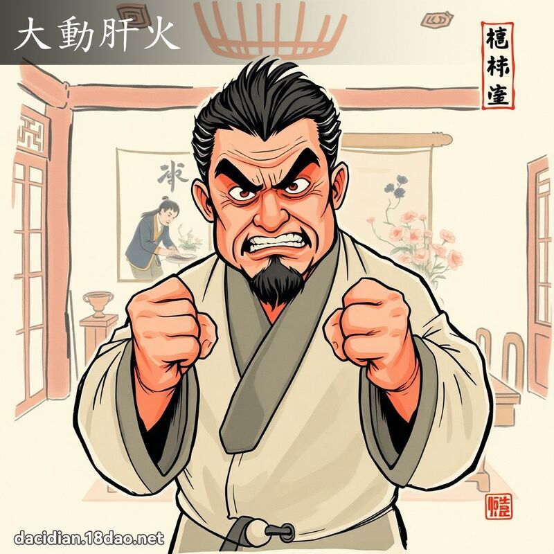 大動肝火 - 中華成語配圖