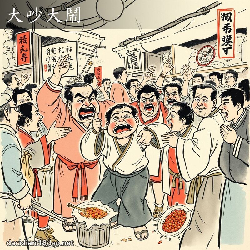 大吵大鬧 - 中華成語配圖