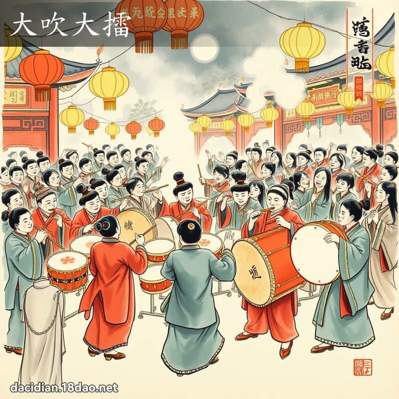 大吹大擂 - 中華成語配圖