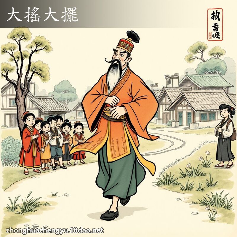 大摇大摆 - 中华成语配图
