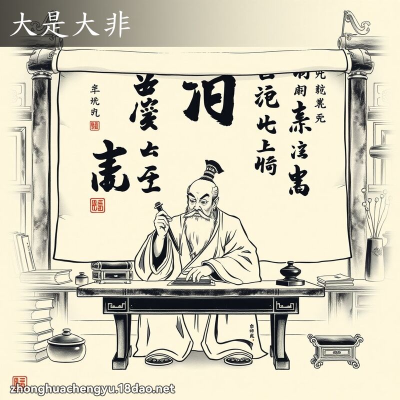 大是大非 - 中华成语配图