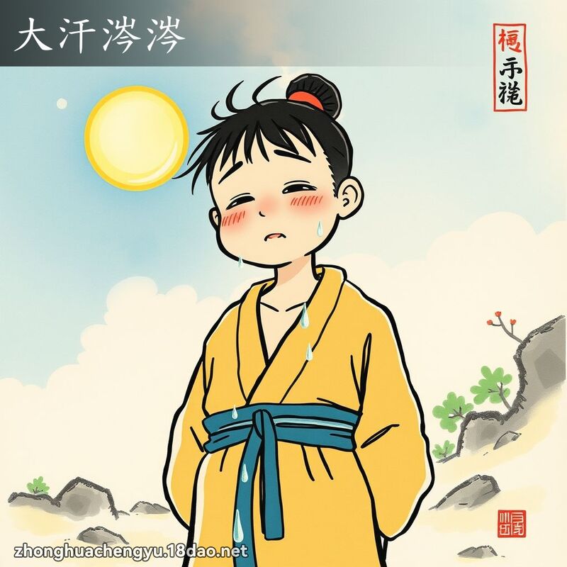 大汗涔涔 配图