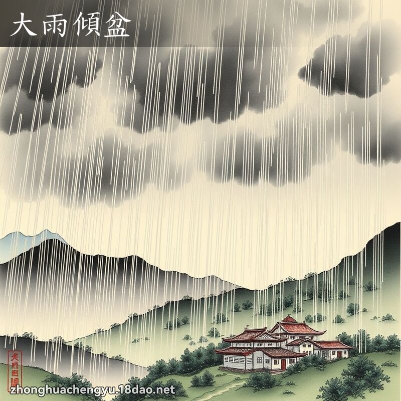 大雨傾盆 配图