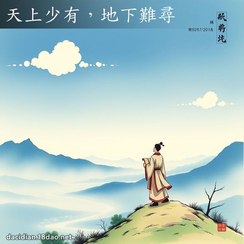 天上少有，地下難尋 - 中華成語配圖