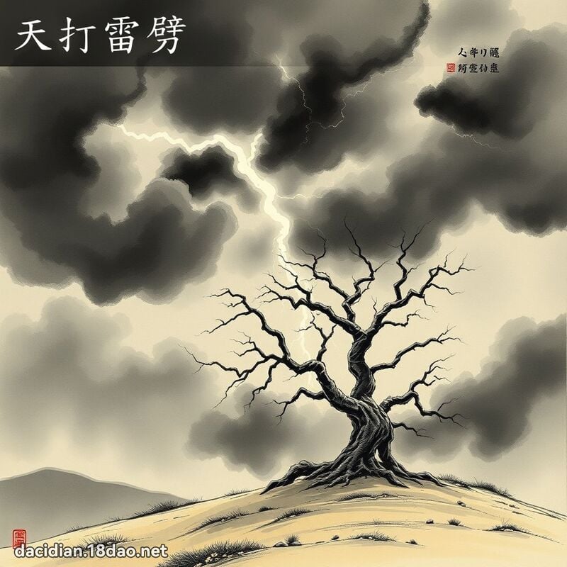 天打雷劈 - 中華成語配圖