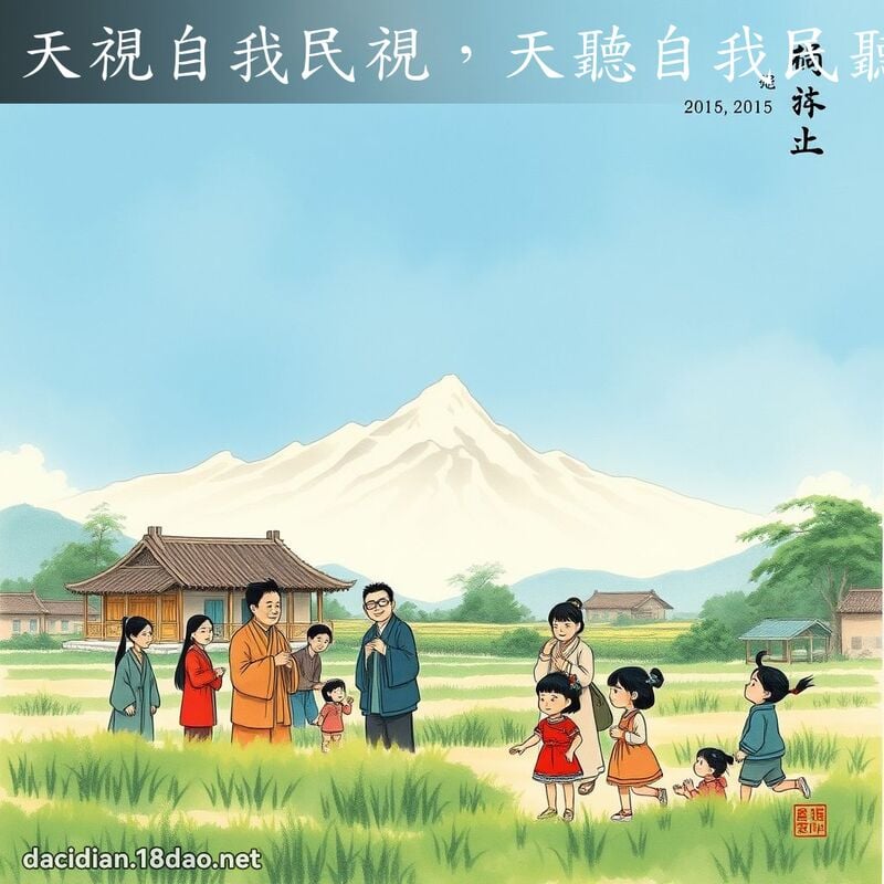 天視自我民視，天聽自我民聽 - 中華成語配圖