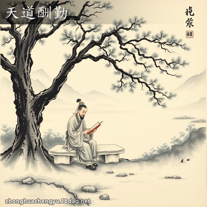 天道酬勤 - 中华成语配图