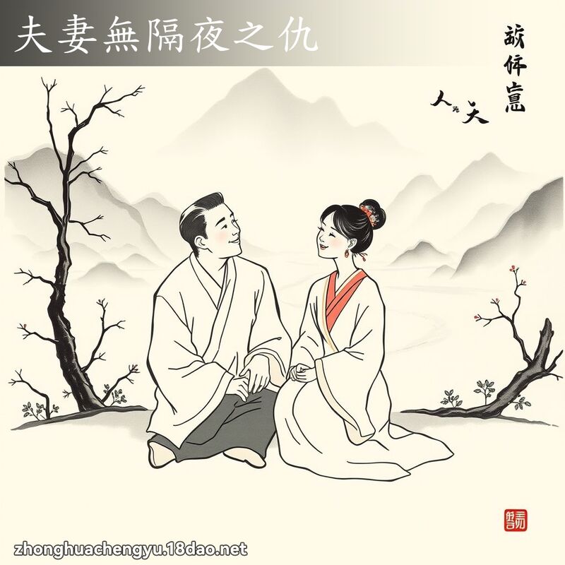 夫妻無隔夜之仇 - 中華成語配圖