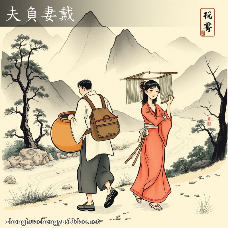 夫負妻戴 - 中華成語配圖