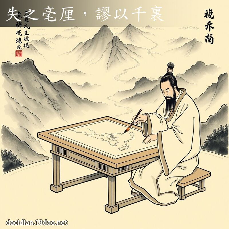 失之毫厘，謬以千裏 - 中華成語配圖