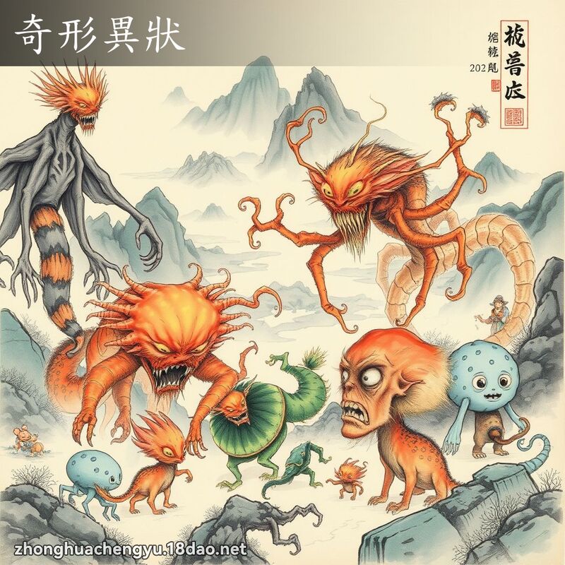 奇形異狀 - 中華成語配圖