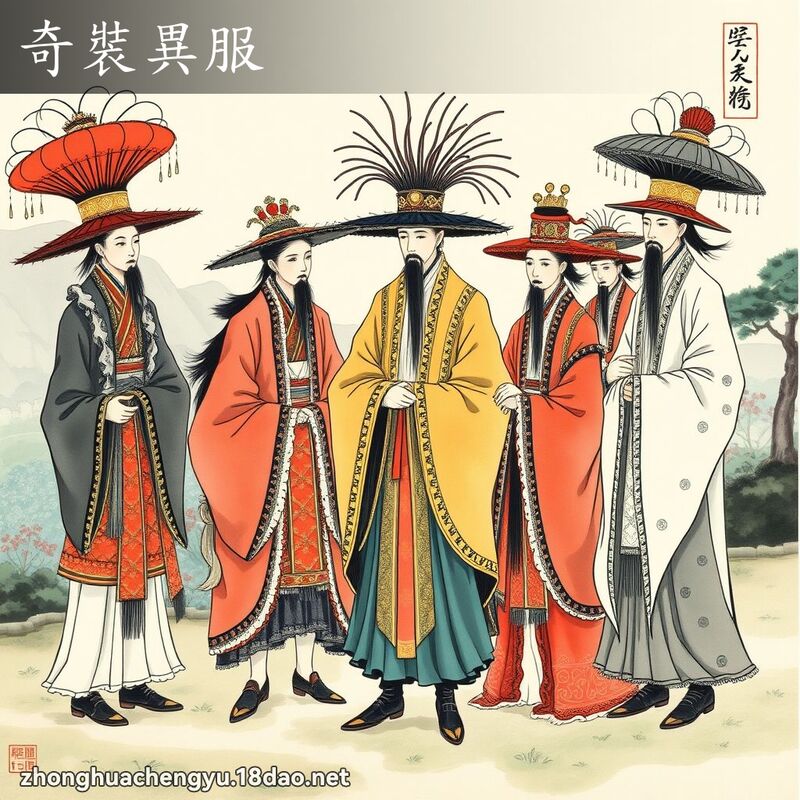 奇裝異服 - 中華成語配圖