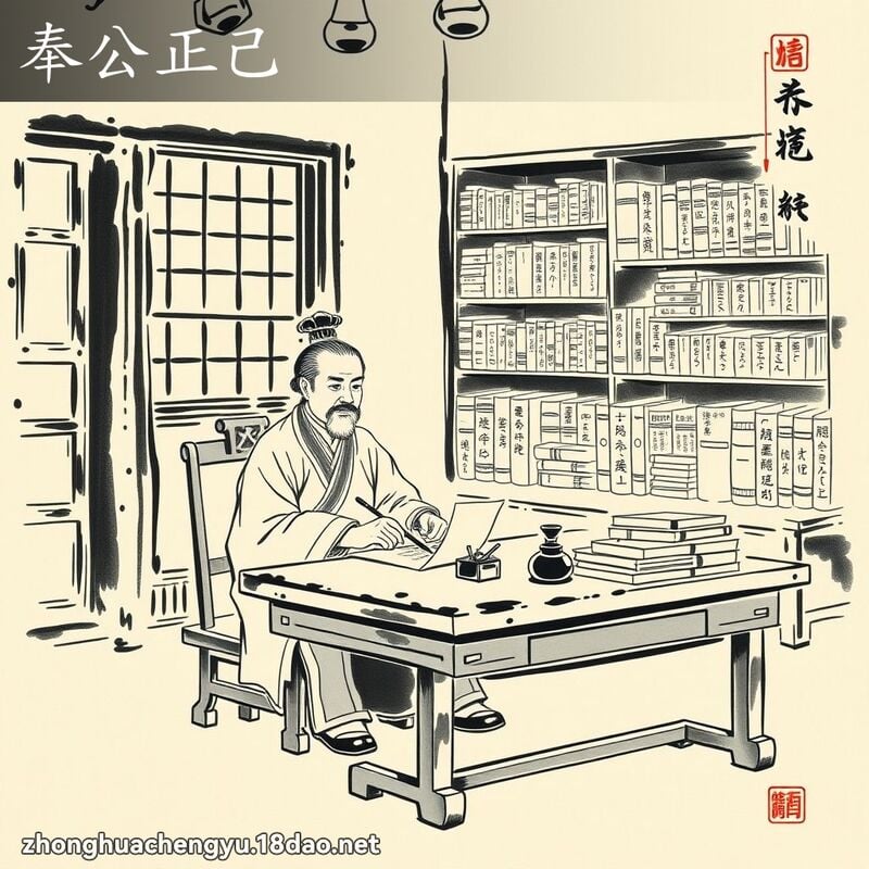 奉公正己 - 中華成語配圖
