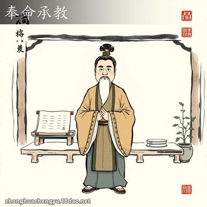 奉命承教 - 中华成语配图