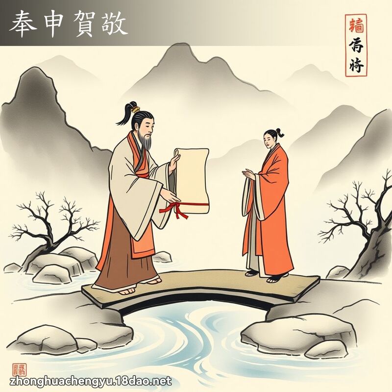 奉申賀敬 - 中華成語配圖