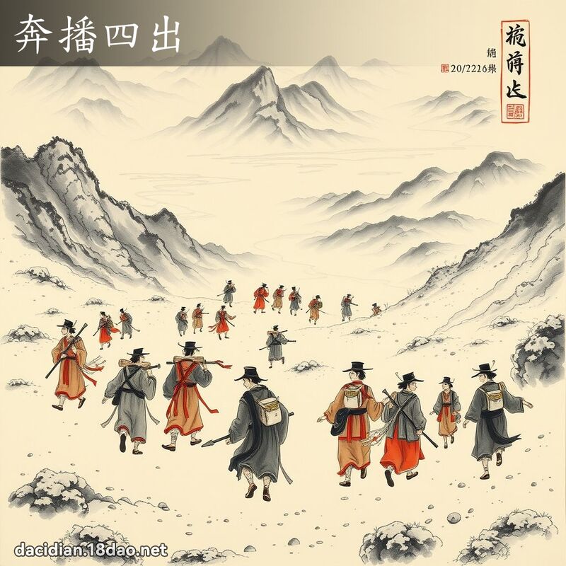 奔播四出 - 中華成語配圖