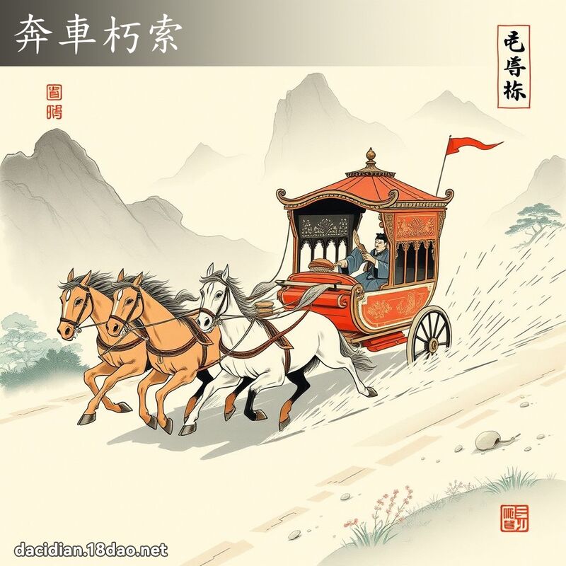 奔車朽索 - 中華成語配圖