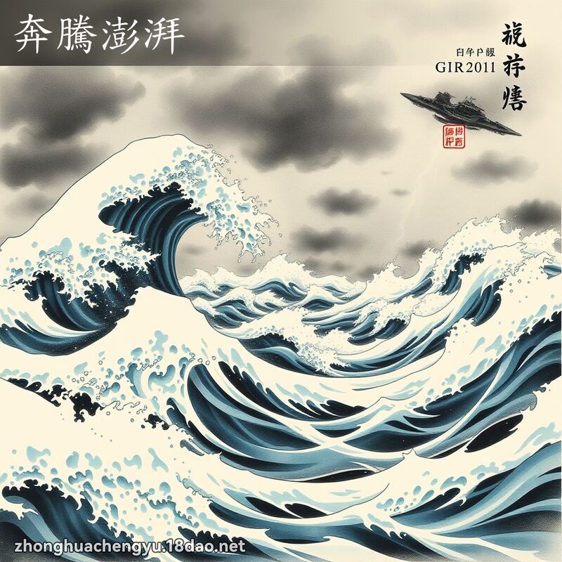奔騰澎湃 - 中華成語配圖