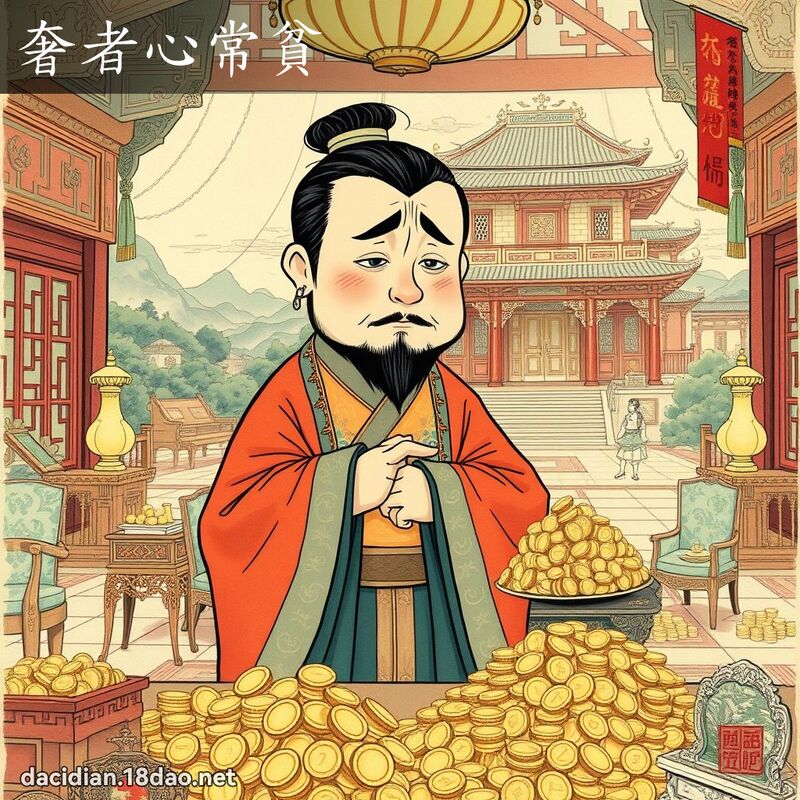 奢者心常貧 - 中華成語配圖