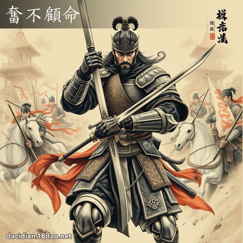 奮不顧命 - 中華成語配圖