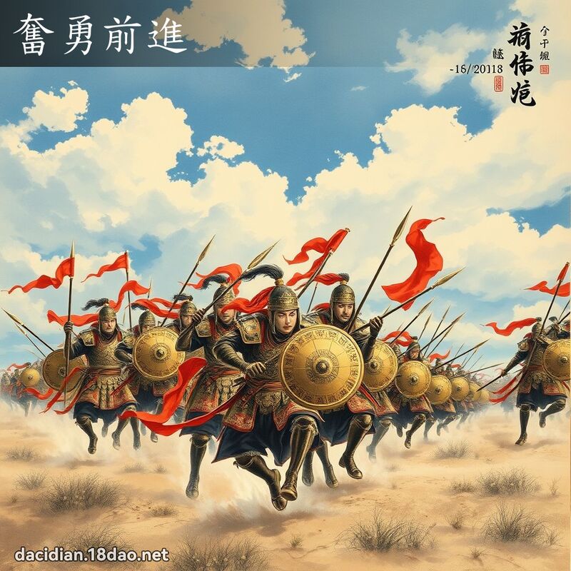 奮勇前進 - 中華成語配圖