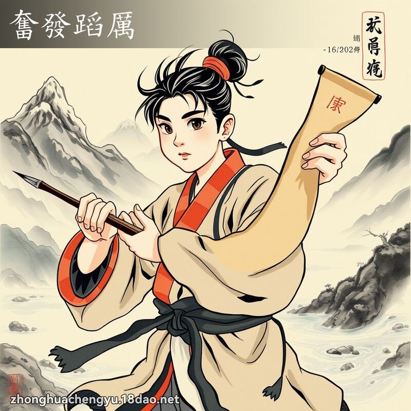 奮發蹈厲 配图