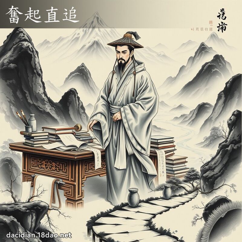 奋起直追 - 中华成语配图