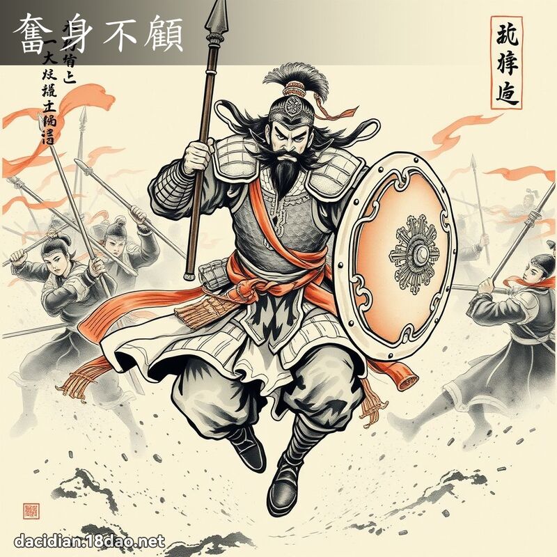 奮身不顧 - 中華成語配圖