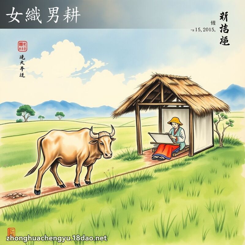 女织男耕 配图