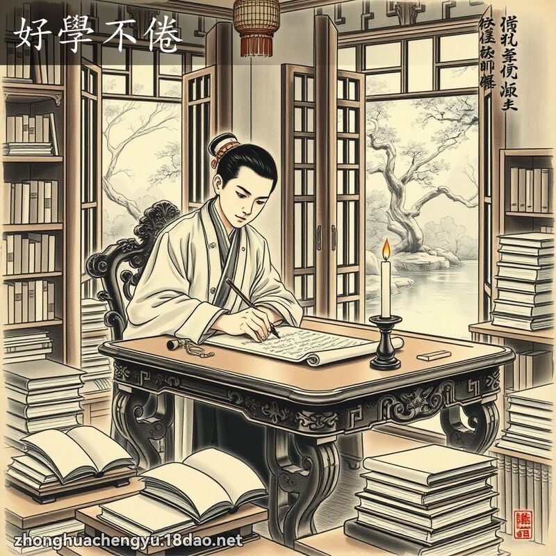 好学不倦 配图