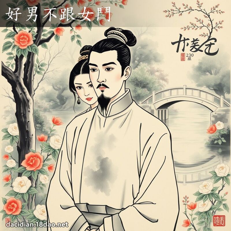 好男不跟女鬥 - 中華成語配圖