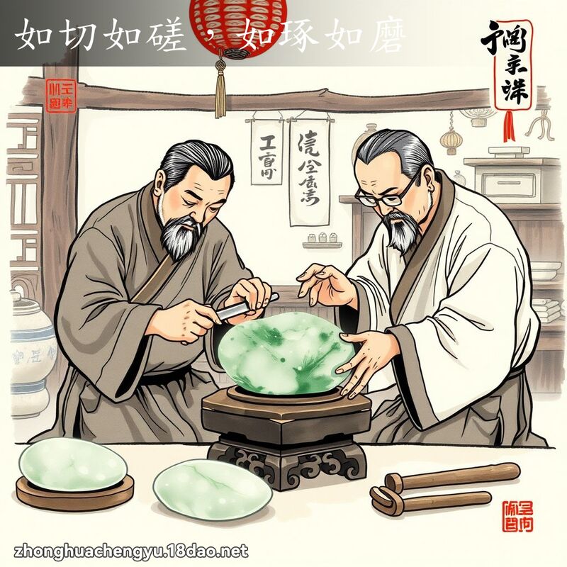 如切如磋,如琢如磨 配图