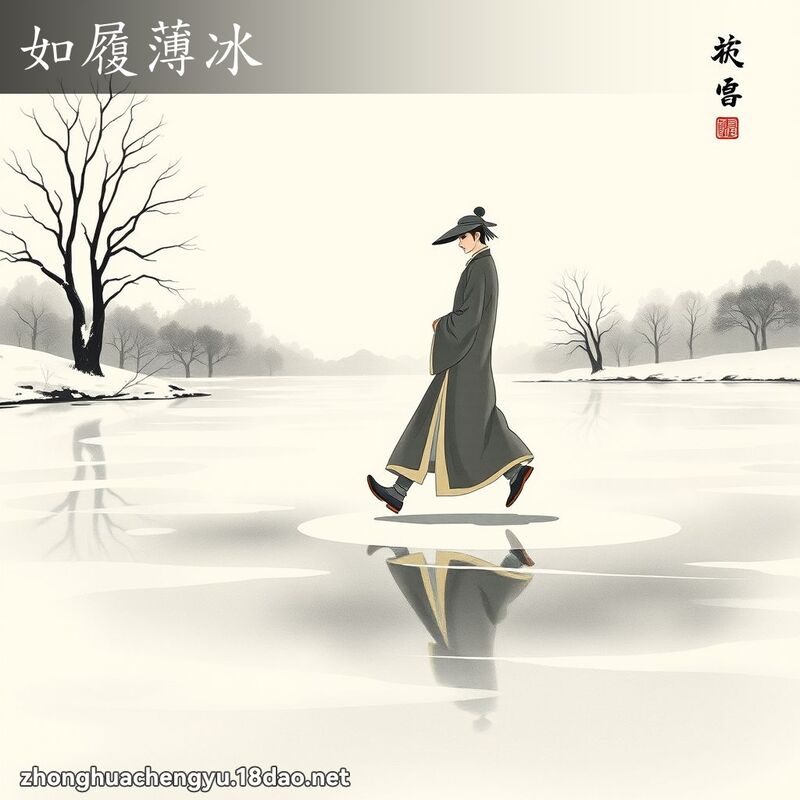 如履薄冰 配图