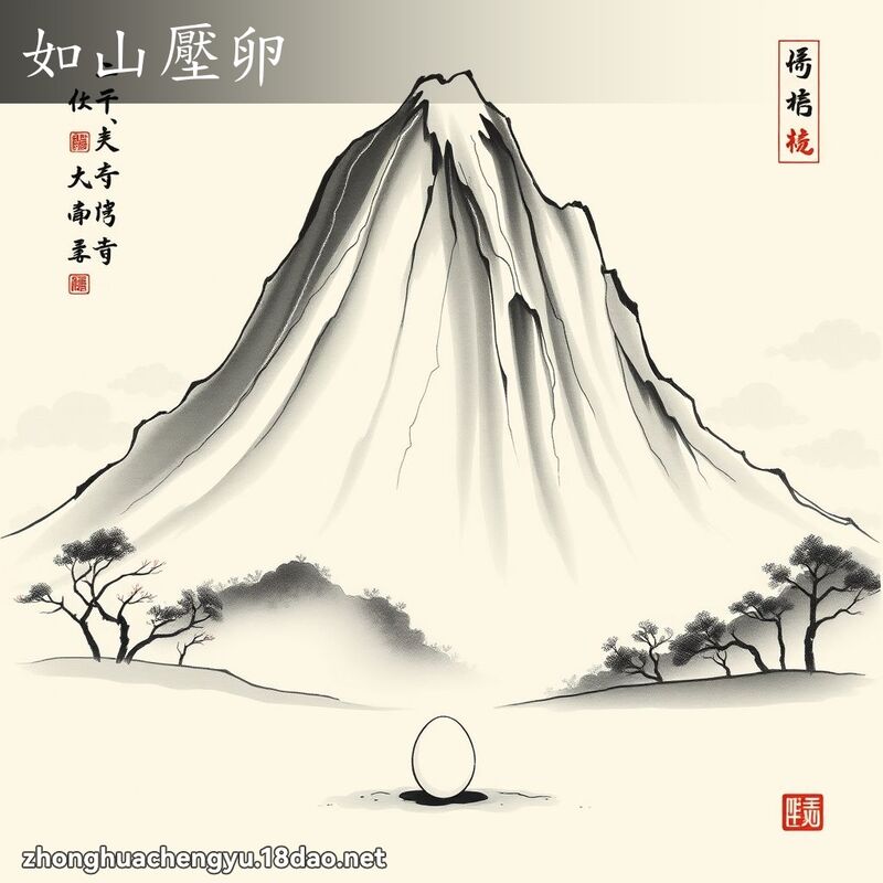 如山壓卵 配图