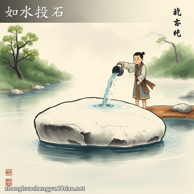 如水投石 配图