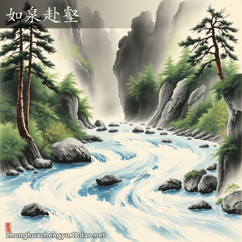 如泉赴壑 配图
