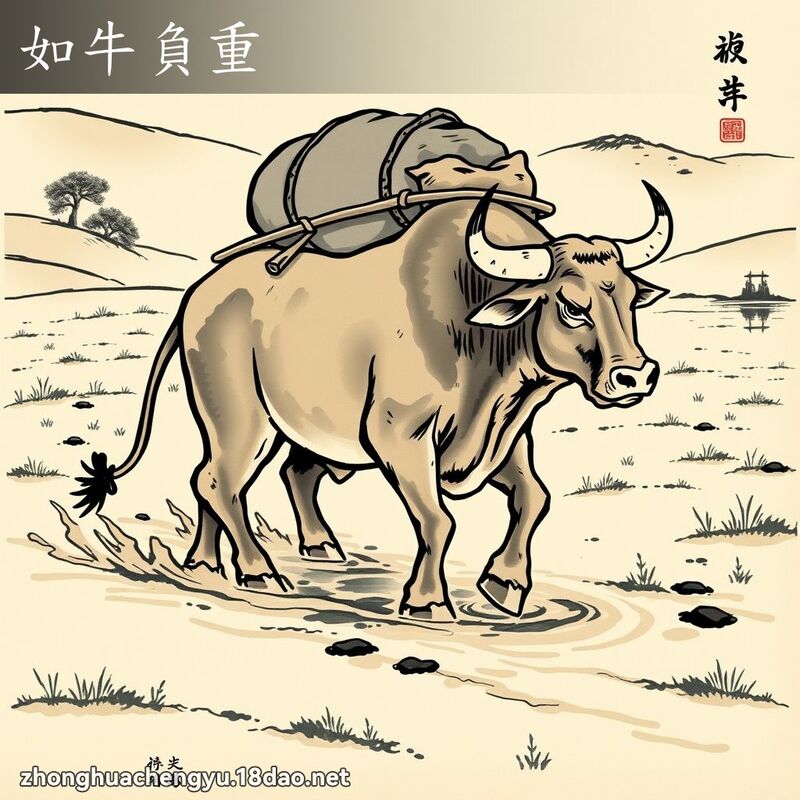 如牛負重 配图