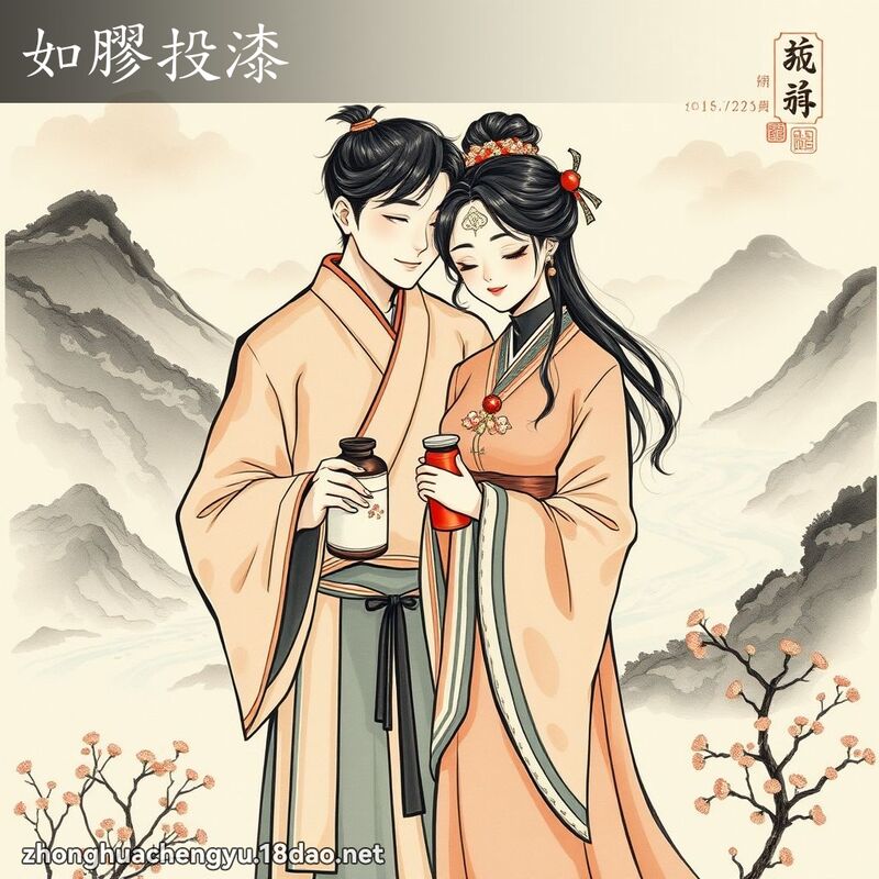 如膠投漆 配图