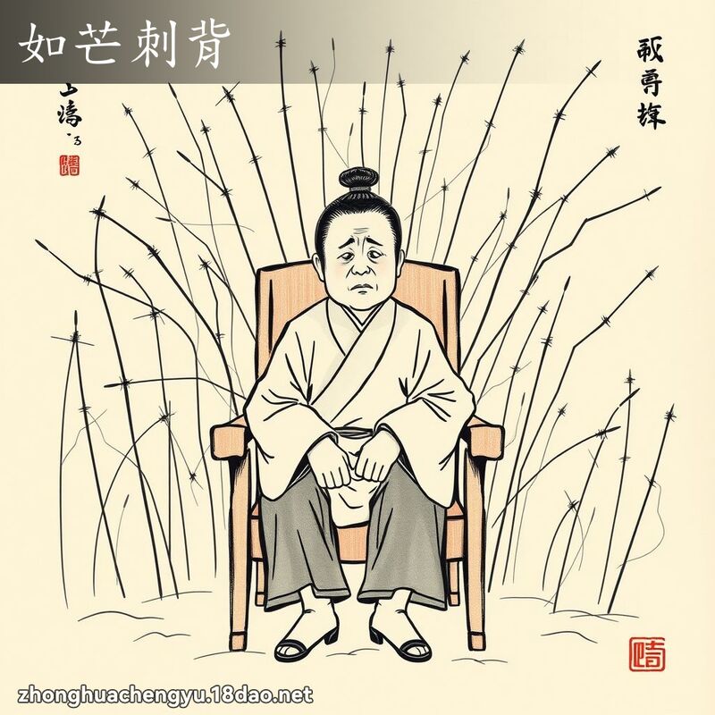 如芒刺背 配图