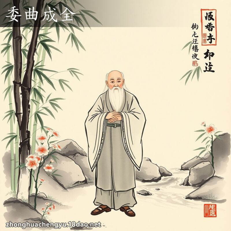 委曲成全 - 中华成语配图