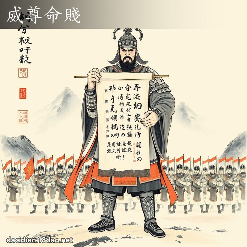 威尊命贱 - 中华成语配图