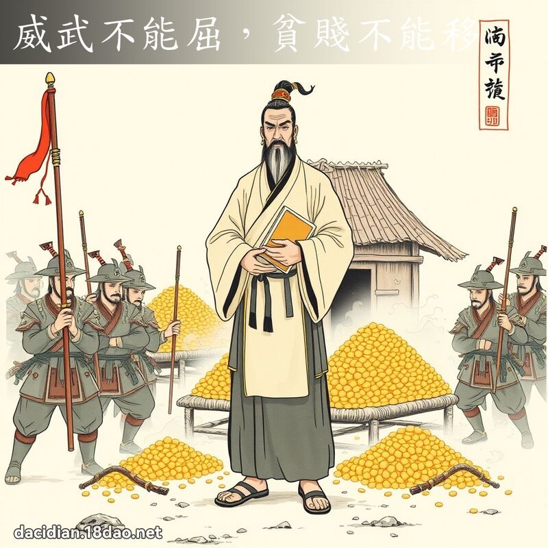 威武不能屈，貧賤不能移 - 中華成語配圖