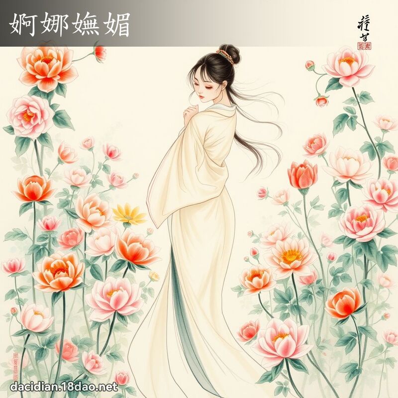 婀娜嫵媚 - 中華成語配圖