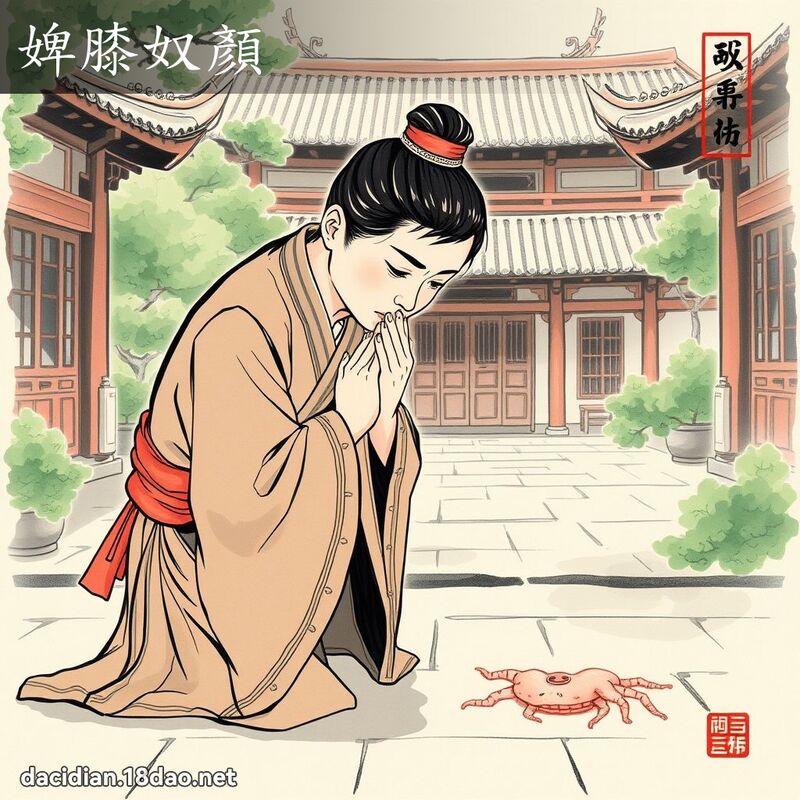 婢膝奴顏 - 中華成語配圖