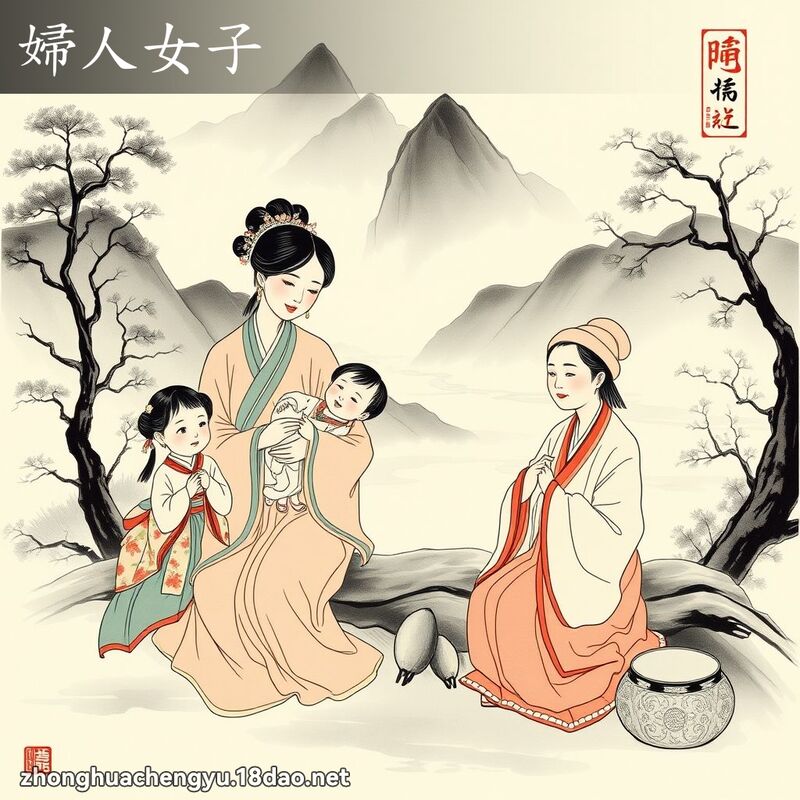 妇人女子 - 中华成语配图