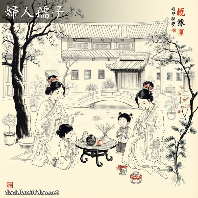 婦人孺子 - 中華成語配圖