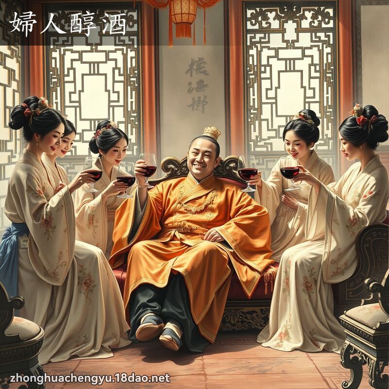 妇人醇酒 - 中华成语配图